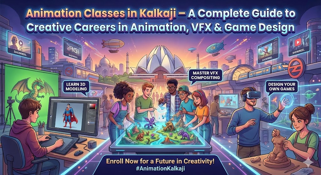 Animation Classes in Kalkaji – A Complete Guide to Creative Careers in Animation, VFX & Game Design